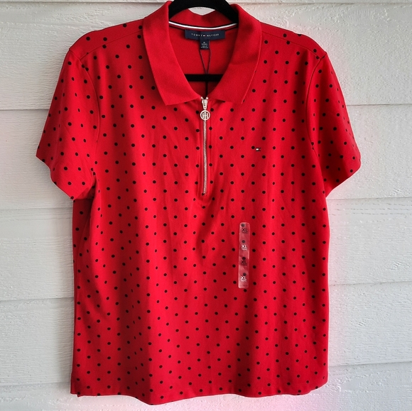 Tommy Hilfiger red heritage zip polo - Picture 8 of 14